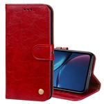 For iPhone XR Business Style Oil Wax Texture Horizontal Flip Leather Case with Holder & Card Slots & Wallet (Red)