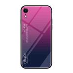 For iPhone XR Gradient Color Glass Case (Magenta)