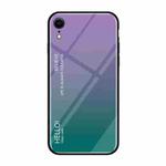 For iPhone XR Gradient Color Glass Case (Purple)