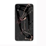 Marble Glass Protective Case for iPhone XR(Black Gold)