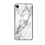 Marble Glass Protective Case for iPhone XR(White)