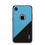For iPhone XR MOFI Shockproof TPU + PC + Cloth Pasted Case (Blue)