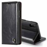 CaseMe Business Style Crazy Horse Texture Horizontal Flip PU Leather Case for iPhone XR, with Holder & Card Slots (Black)