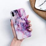 For iPhone XR Full Coverage Glossy Marble Texture Shockproof TPU Case