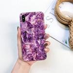 For iPhone XR Full Coverage Glossy Marble Texture Shockproof TPU Case