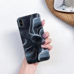 For iPhone XR Full Coverage Glossy Marble Texture Shockproof TPU Case