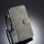 For iPhone XR DG.MING Retro Oil Side Horizontal Flip Case with Holder & Card Slots & Wallet (Grey)