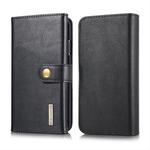 DG.MING Triple Fold Crazy Horse Texture Magnetic Horizontal Flip Leather Case for iPhone XR, with Holder & Card Slots & Wallet (Black)