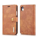 For iPhone XR DG.MING Crazy Horse Texture Flip Detachable Magnetic Leather Case with Holder & Card Slots & Wallet (Brown)