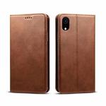 For iPhone XR Suteni Calf Texture Horizontal Flip Leather Case with Holder & Card Slots & Wallet(Coffee)