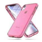 For iPhone XR Shockproof Terminator Style Glitter Powder Protector Case (Pink)