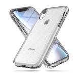 For iPhone XR Shockproof Terminator Style Glitter Powder Protector Case (White)