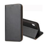 For iPhone XR Dermis Texture PU Horizontal Flip Leather Case with Holder & Card Slots & Wallet(Black)