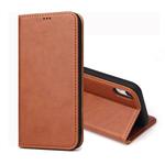 For iPhone XR Dermis Texture PU Horizontal Flip Leather Case with Holder & Card Slots & Wallet(Brown)