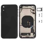 Battery Back Cover Assembly (with Side Keys & Speaker Ringer Buzzer & Motor & Camera Lens & Card Tray & Power Button + Volume Button + Charging Port + Signal Flex Cable & Wireless Charging Module) for iPhone XR(Black)