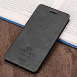 For iPhone XR MOFI Crazy Horse Texture Horizontal Flip PU Leather Case with Holder & Card Slot (Black)