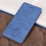 For iPhone XR MOFI Crazy Horse Texture Horizontal Flip PU Leather Case with Holder & Card Slot (Blue)