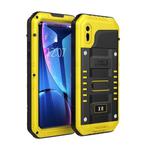 For iPhone XR Waterproof Dustproof Shockproof Zinc Alloy + Silicone Case (Yellow)