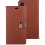 For iPhone XR GOOSPERY RICH DIARY Crazy Horse Texture Horizontal Flip Leather Case with Card Slots & Wallet (Brown)