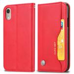 For iPhone XR Knead Skin Texture Horizontal Flip Leather Case with Photo Frame & Holder & Card Slots & Wallet (Red)