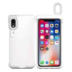 For iPhone XR Ring Flash Selfie Fill Light Protective Case(White)