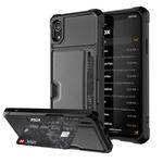 Shockproof Magnetic PC Case for iPhone XR, with Card Slot (Black)