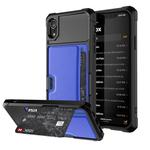 Shockproof Magnetic PC Case for iPhone XR, with Card Slot (Blue)