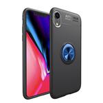 For iPhone XR Shockproof TPU Case with Holder (Black Blue)
