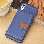 For iPhone XR Litchi Texture PU + TPU Horizontal Flip Leather Case with Holder & Card Slots & Wallet & Photo Frame (Blue)