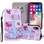 Pattern Colored Drawing Horizontal Flip Leather Case for iPhone XR, with Holder & Card Slots & Wallet & Lanyard