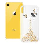 For iPhone XR Epoxy Angel Pattern Soft Case(Gold)