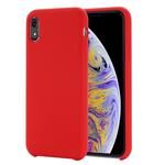 For iPhone XR Four Corners Full Coverage Liquid Silicone Case(Red)