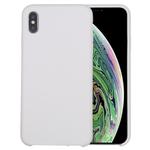For iPhone XR Four Corners Full Coverage Liquid Silicone Case(White)