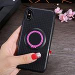 For iPhone X / XS 3 in 1 Magnetic Ring Case with Holder (Rose Red)