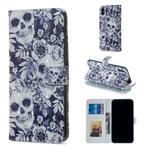 For iPhone X Skull and Flower Pattern Horizontal Flip Leather Case with Holder & Card Slots & Photo Frame & Wallet