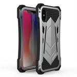 Shockproof Dustproof Metal Armor Protective Case for iPhone X (Black Silver)