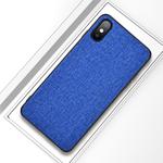 Shockproof Cloth Texture PC+ TPU Protective Case for iPhone X / XS (Dark Blue)
