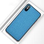 Shockproof Cloth Texture PC+ TPU Protective Case for iPhone X / XS (Blue)