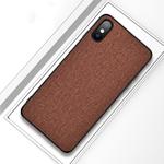 Shockproof Cloth Texture PC+ TPU Protective Case for iPhone X / XS (Brown)
