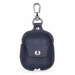 CF1100 For AirPods 1 / 2 Crazy Horse Texture Earphone Protective Leather Case with Hook(Dark Blue)