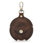 CF1111 For Huawei FreeBuds 3 Crazy Horse Texture Clamshell Earphone Protective Leather Case with Hook(Coffee)