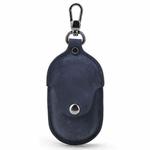 CF1109 For Galaxy Buds Crazy Horse Texture Clamshell Earphone Protective Leather Case with Hook (Sapphire Blue)