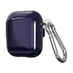 For AirPods 1 / 2 Metal Glitter PC Wireless Earphone Protective Case (Blue)