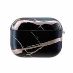 Bronzing Marble Pattern Shockproof TPU Protective Case For Apple AirPods Pro (Black)