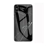 Marble Glass Protective Case for iPhone X / XS(Black)