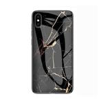 Marble Glass Protective Case for iPhone X / XS(Black Gold)