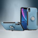 For iPhone XR Magnetic 360 Degrees Rotation Ring Armor Protective Case(Navy Blue)