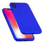 For iPhone XS 360 Degrees Full Coverage Detachable PC Case with Tempered Glass Film (Blue)