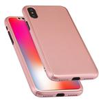 For iPhone XS 360 Degrees Full Coverage Detachable PC Case with Tempered Glass Film (Rose Gold)