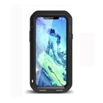 For iPhone X / XS LOVE MEI Metal Dropproof + Shockproof + Dustproof Protective Case (Black)